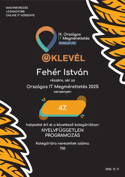Oklevél, 2025